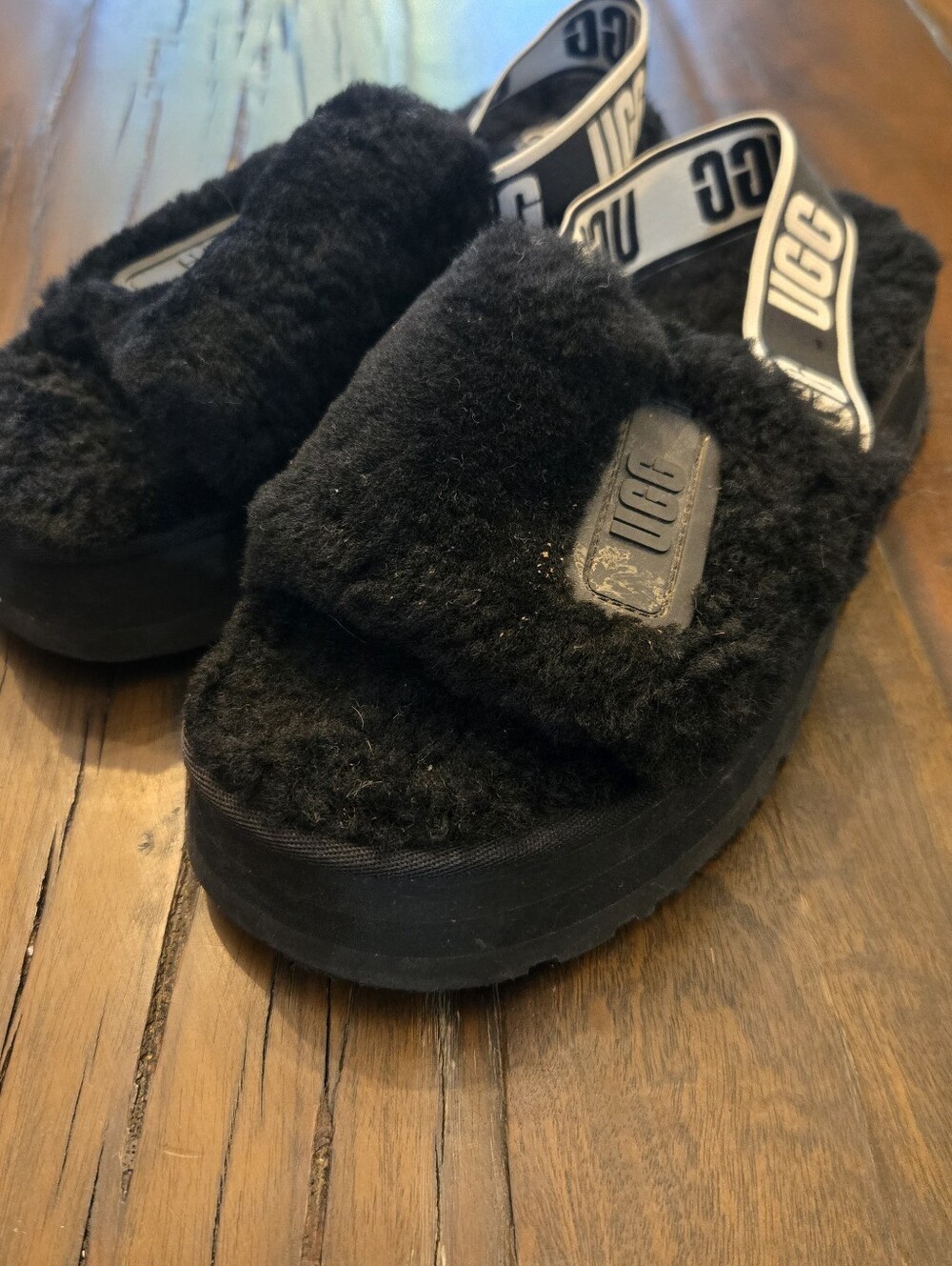 UGG Disco Slide platform sandals in black Size 8